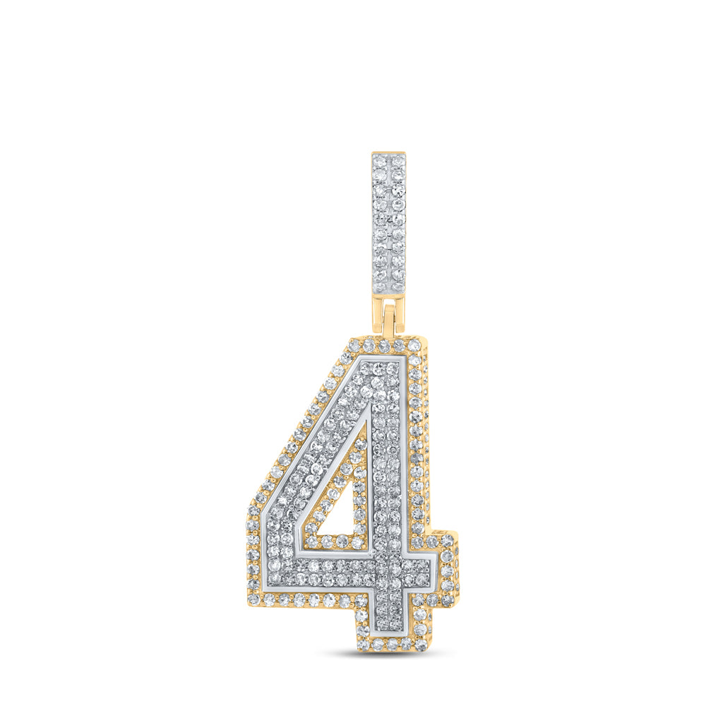 1 1/4CTW-DIA CN NUMBER "4" MENS CHARM