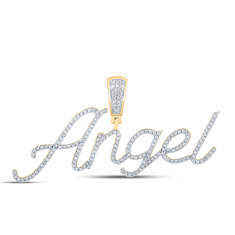 1/2CTW-DIA P1P2 "ANGEL" INITIAL MENS PENDANT