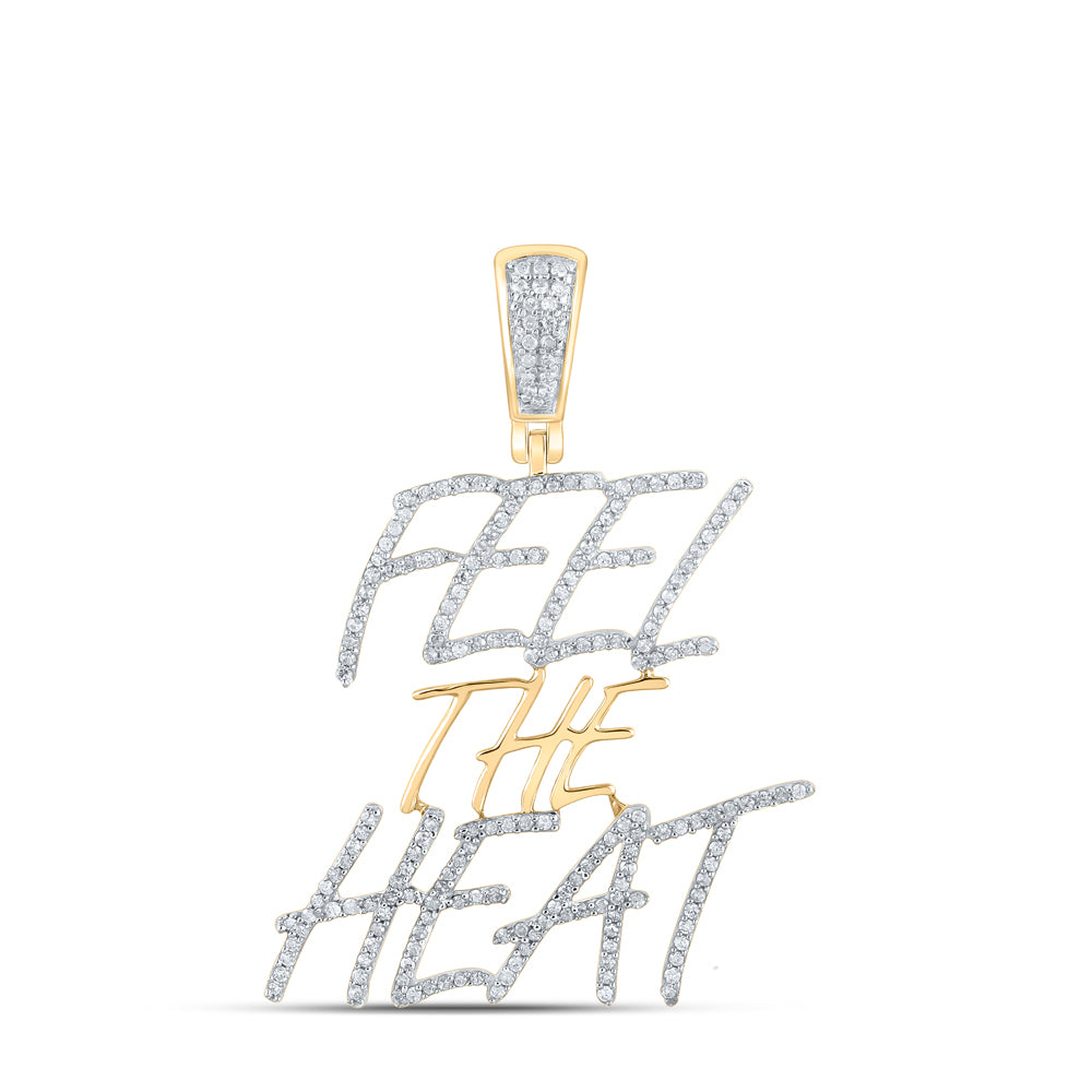 1/2CTW-DIA P1P2 "FEEL THE HEAT" INITIAL MENS PENDANT