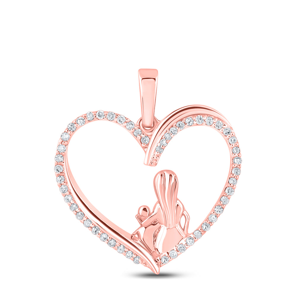 1/5CTW-DIA P1 MOM CHILD HEART GIFT PENDANT