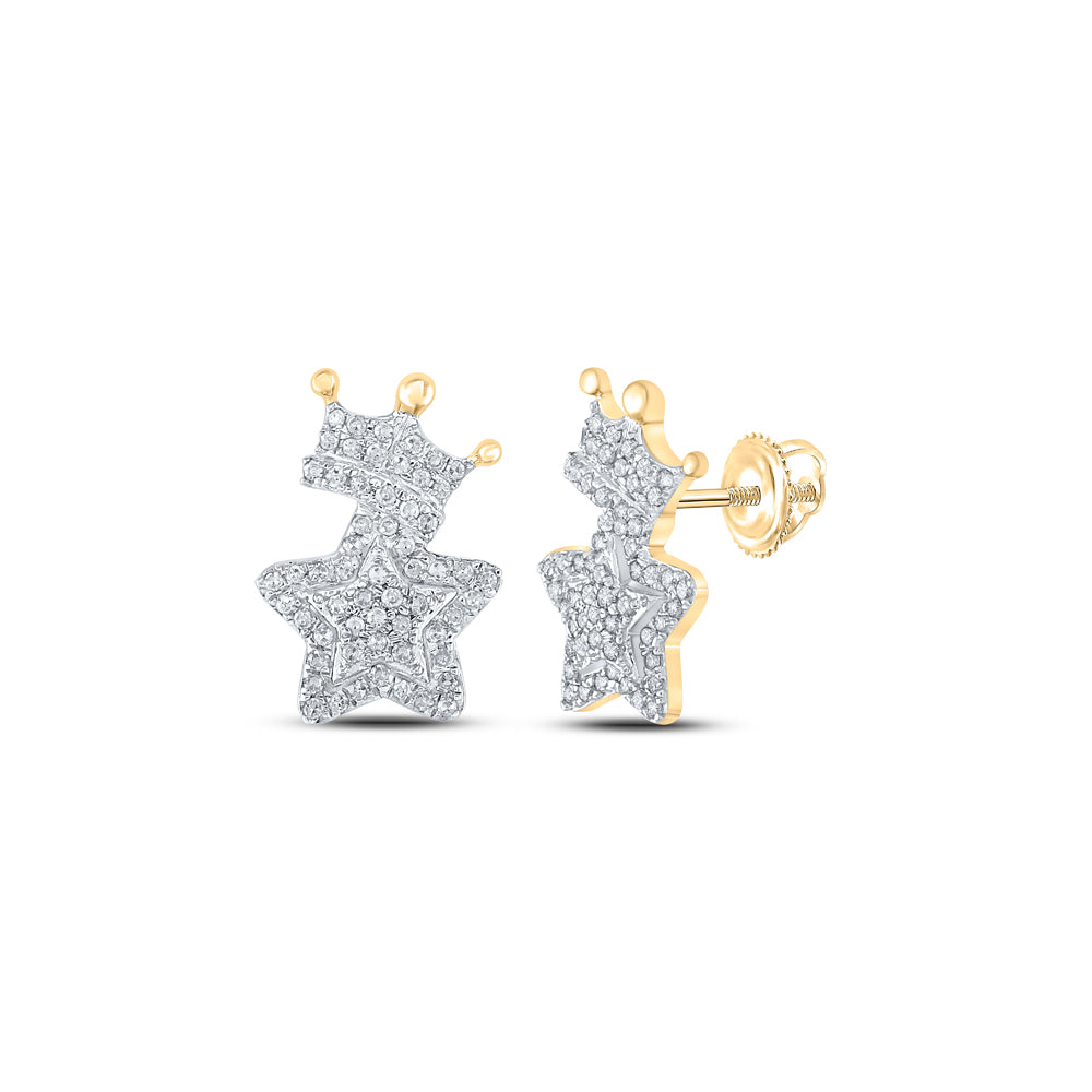 1/3CTW-DIA P1P2 CROWN STAR EARRING