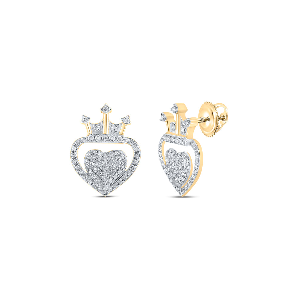 1/3CTW-DIA P1P2 CROWN HEART EARRING