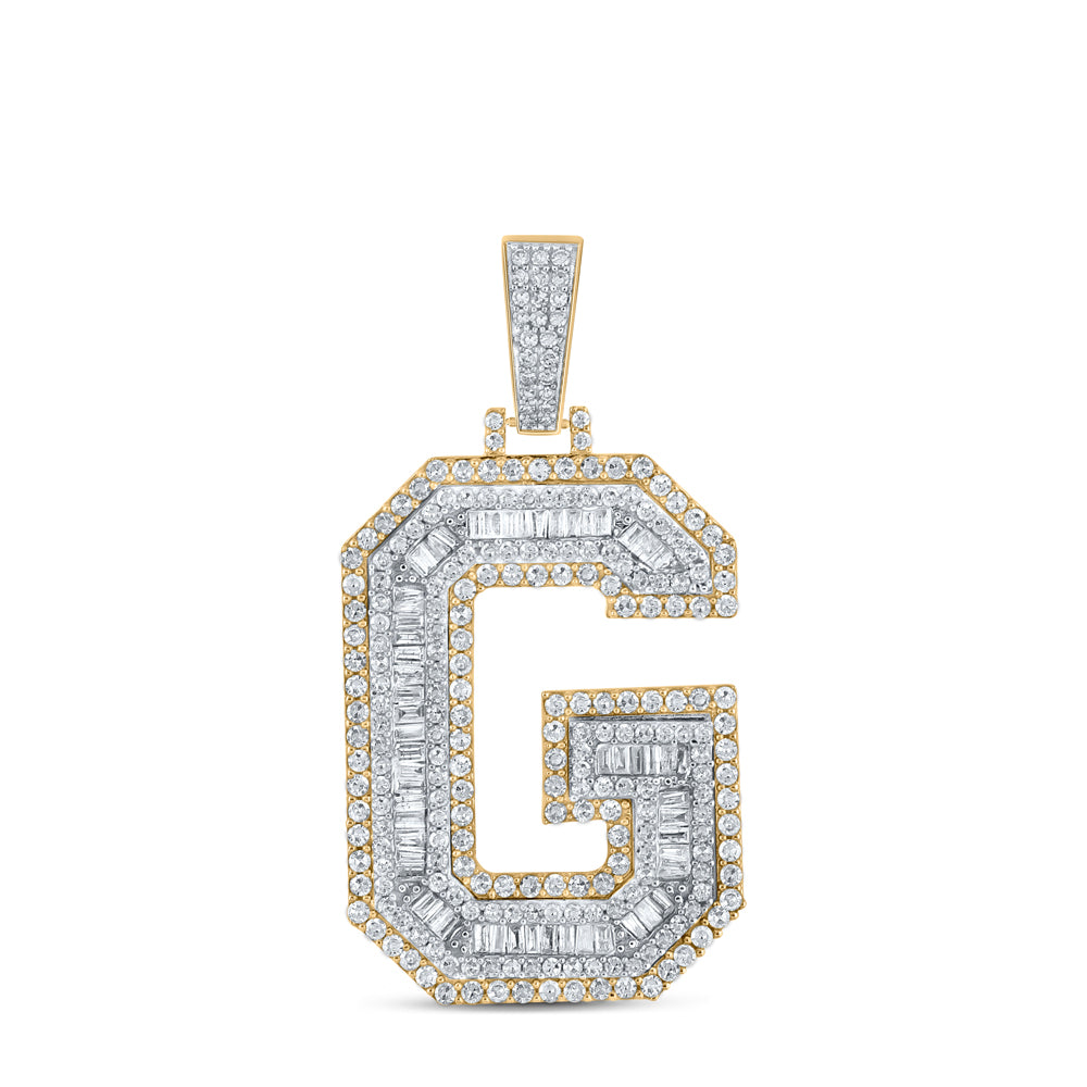 1 7/8CTW-DIA CN MENS INITIAL "G" PENDANT