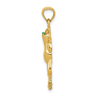 Load image into Gallery viewer, 14k Frog W/ Enameled Eyes Charm
