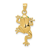 Load image into Gallery viewer, 14k Frog W/ Enameled Eyes Charm

