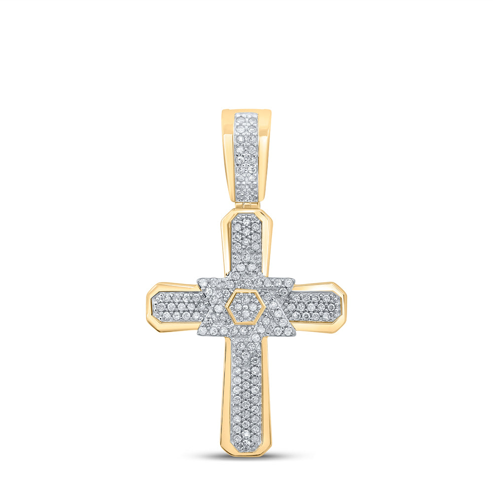 1/3CTW-DIA P1P2 CROSS MENS CHARM
