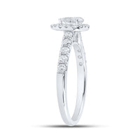 Load image into Gallery viewer, 1CTW-DIA ANA M 1/3CT-CPEAR ENGAGEMENT SINGLE HALO
