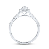 Load image into Gallery viewer, 1CTW-DIA ANA M 1/3CT-CPEAR ENGAGEMENT SINGLE HALO
