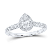 Load image into Gallery viewer, 1CTW-DIA ANA M 1/3CT-CPEAR ENGAGEMENT SINGLE HALO
