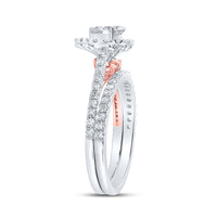 Load image into Gallery viewer, 1CTW-DIA ANA M 1/3CT-CPEAR SINGLE HALO BRIDAL SET RING
