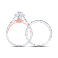 Load image into Gallery viewer, 1CTW-DIA ANA M 1/3CT-CPEAR SINGLE HALO BRIDAL SET RING
