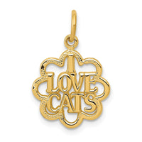 Load image into Gallery viewer, 14k I LOVE CATS Charm
