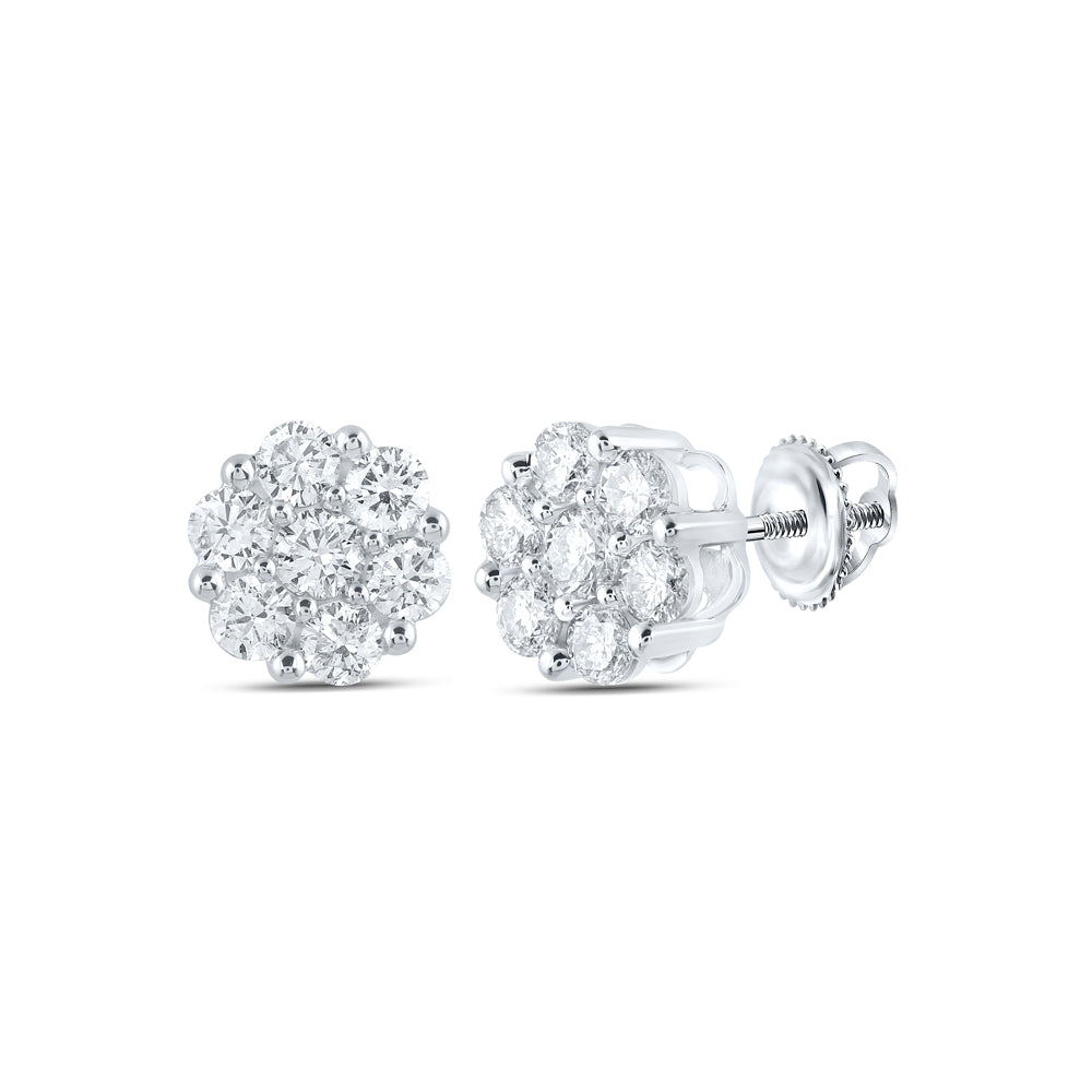 1 1/5CTW-DIA NK FLOWER EARRING