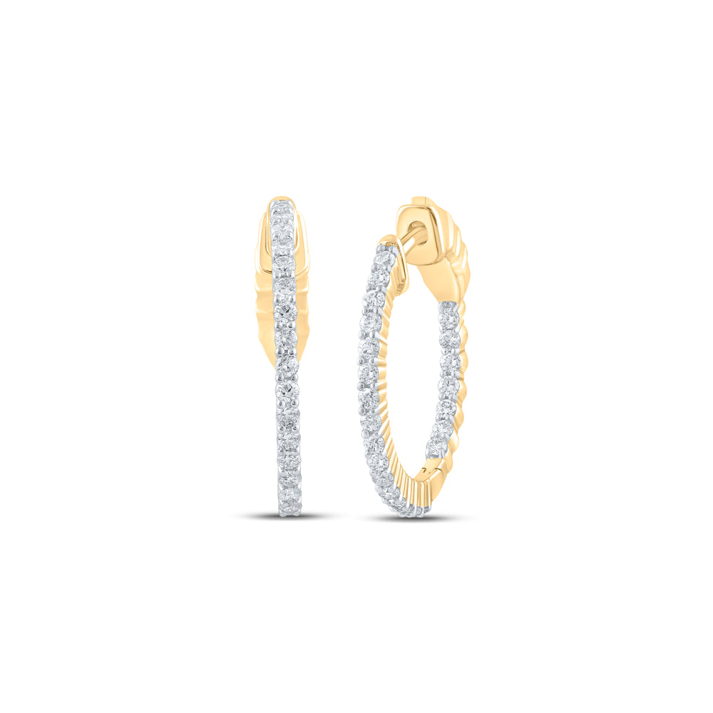 1/2CTW-DIA NK HOOP EARRING