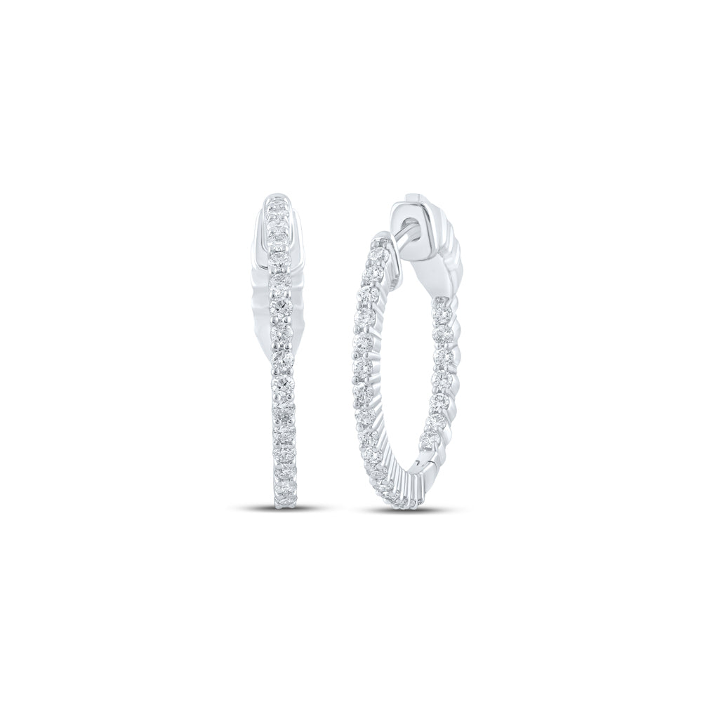 1/2CTW-DIA NK HOOP EARRING