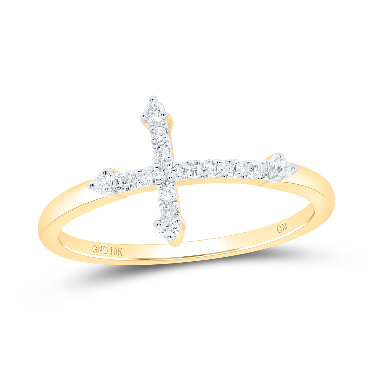 1/10CTW-DIA CN CROSS RING