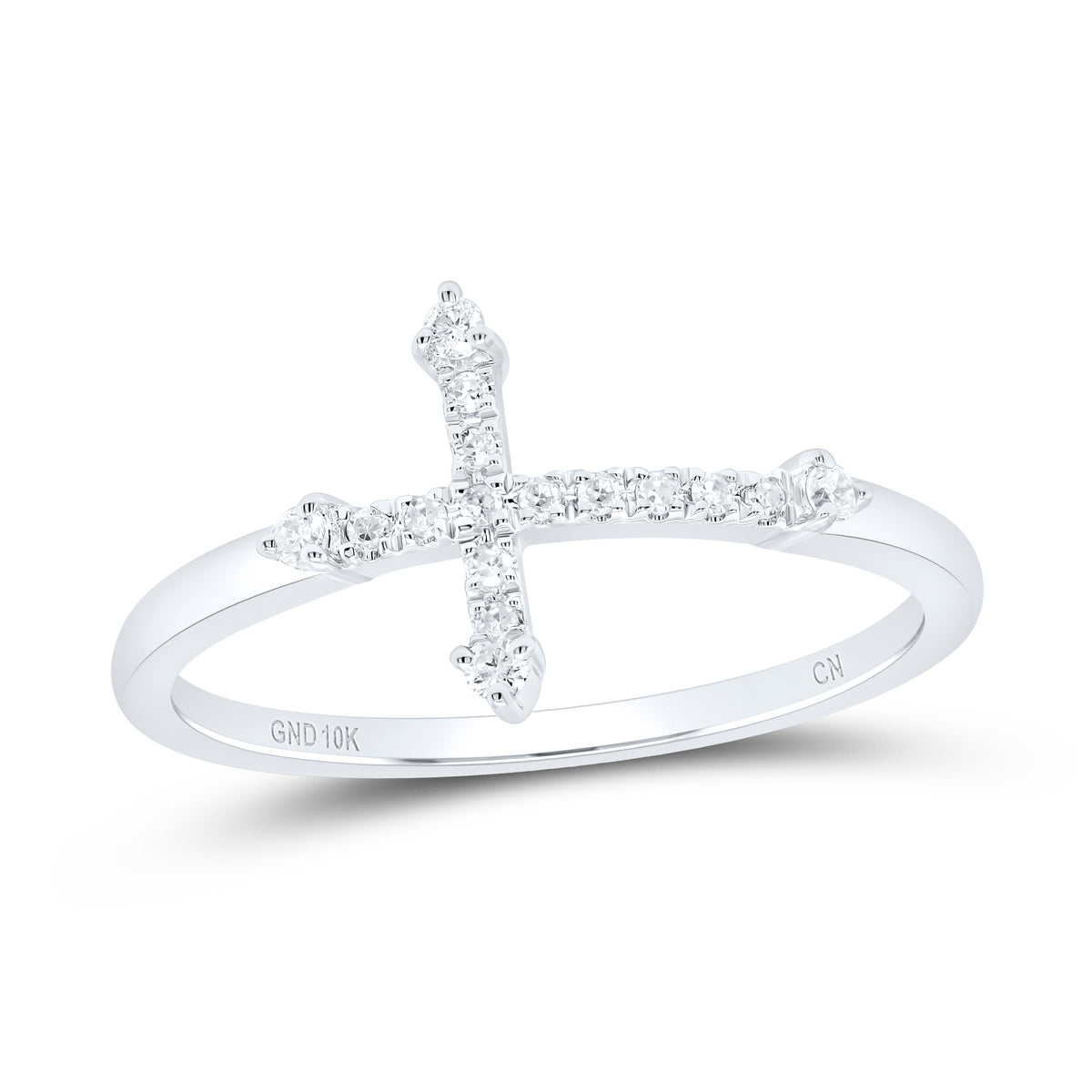 1/10CTW-DIA CN CROSS RING