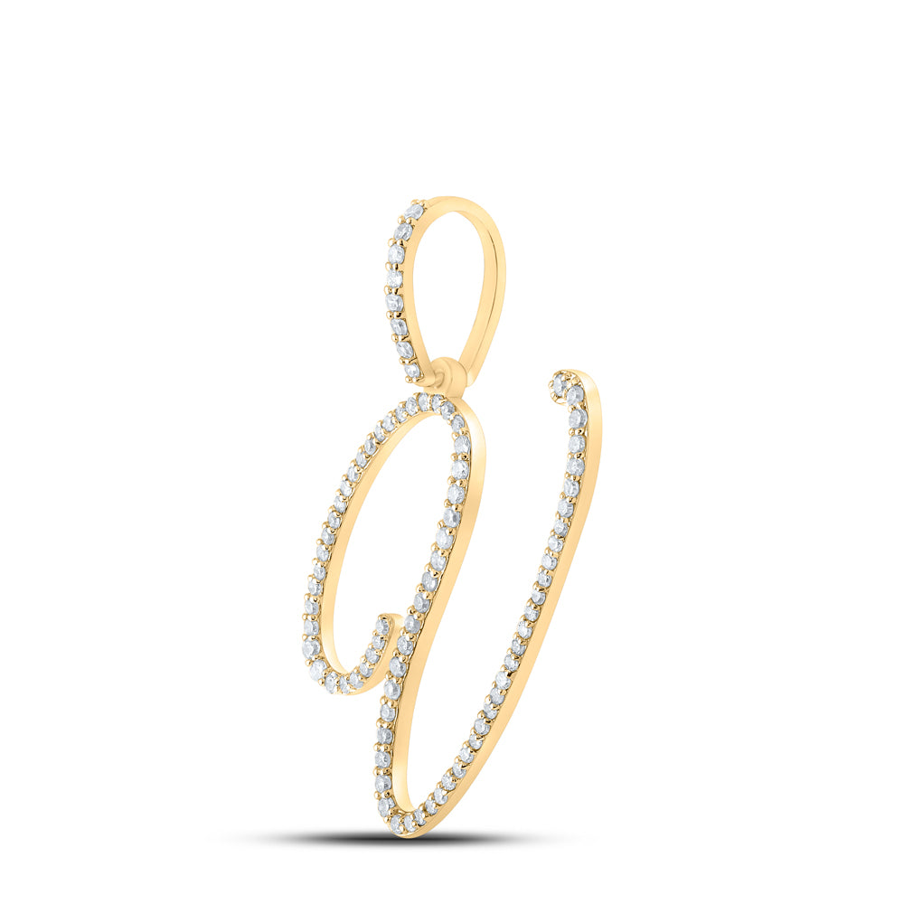 1/2CTW-DIA P1 INITIAL "V" GIFT PENDANT