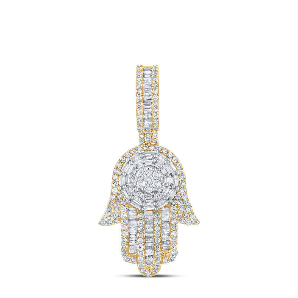 1 5/8CTW-DIA NK HAMSA MENS CHARM