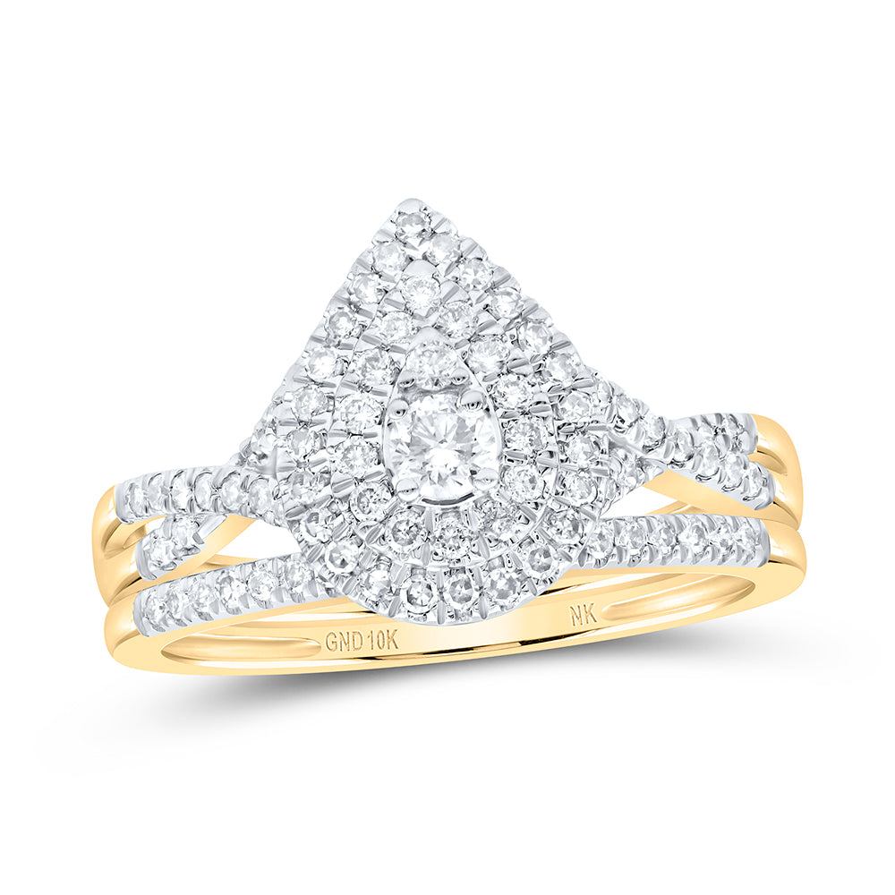 1/2CTW-DIA NK 1/10CT-CRD BRIDAL SET