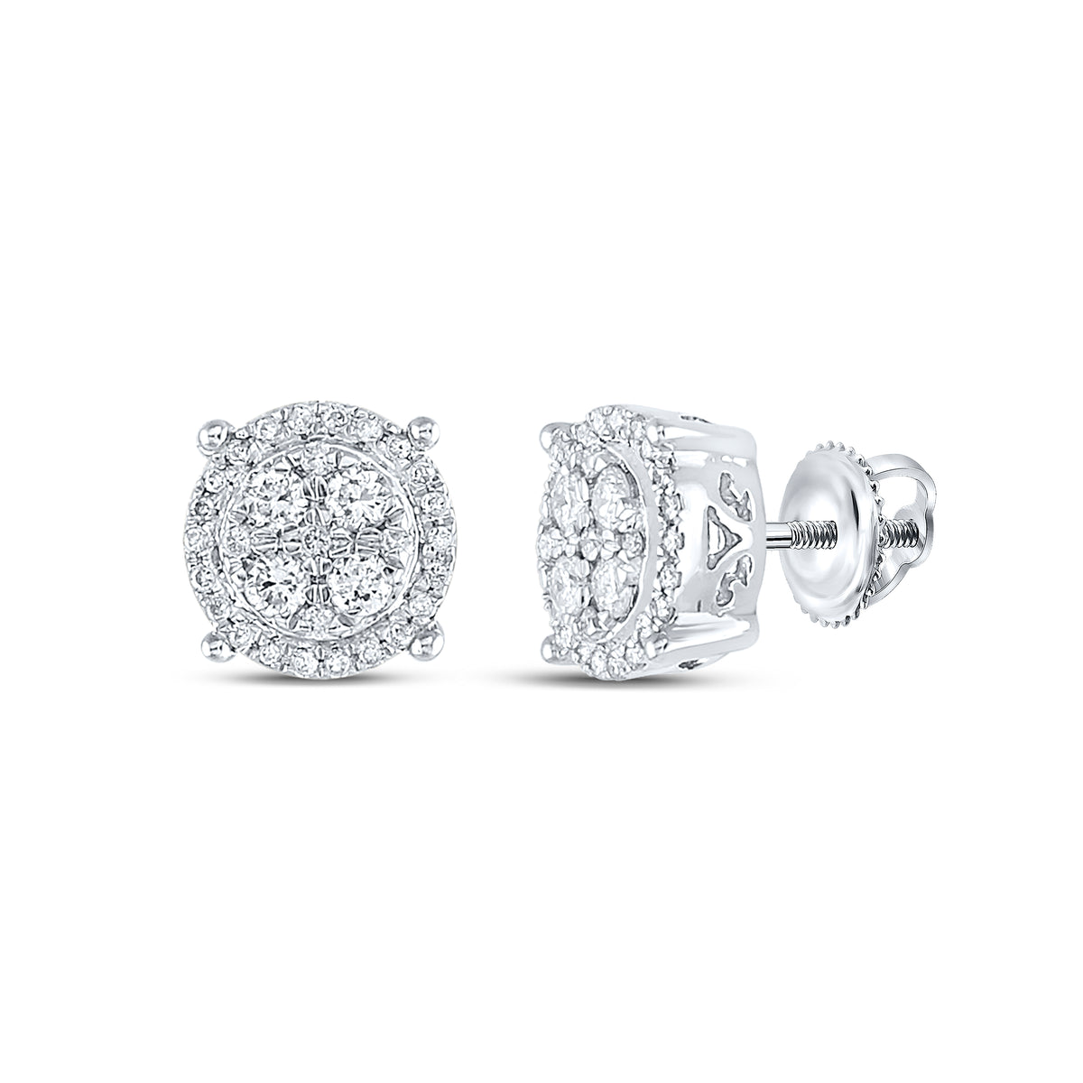 1/2CT-DIA NK ROUND EARRING