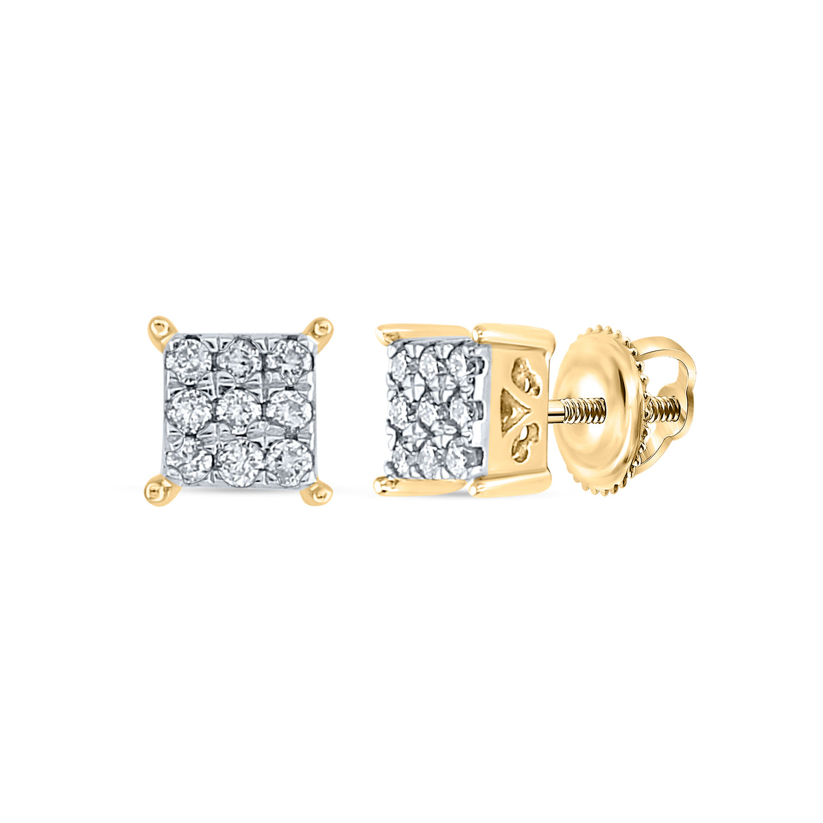 1/6CT-DIA NK FASHION SQUARE EARRING