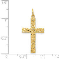 Load image into Gallery viewer, 14k Nugget Style Cross Pendant
