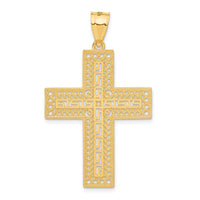Load image into Gallery viewer, 14k Greek Key Filigree Cross Pendant
