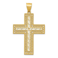 Load image into Gallery viewer, 14k Greek Key Filigree Cross Pendant
