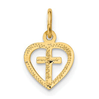 Load image into Gallery viewer, 14k Cross in Heart Charm
