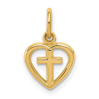 Load image into Gallery viewer, 14k Cross in Heart Charm
