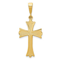 Load image into Gallery viewer, 14k Fleur De Lis Cross Pendant

