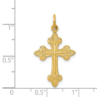 Load image into Gallery viewer, 14k Fleur De Lis Cross Pendant
