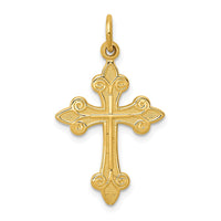 Load image into Gallery viewer, 14k Fleur De Lis Cross Pendant
