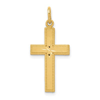 Load image into Gallery viewer, 14k Diamond-cut Cross Pendant
