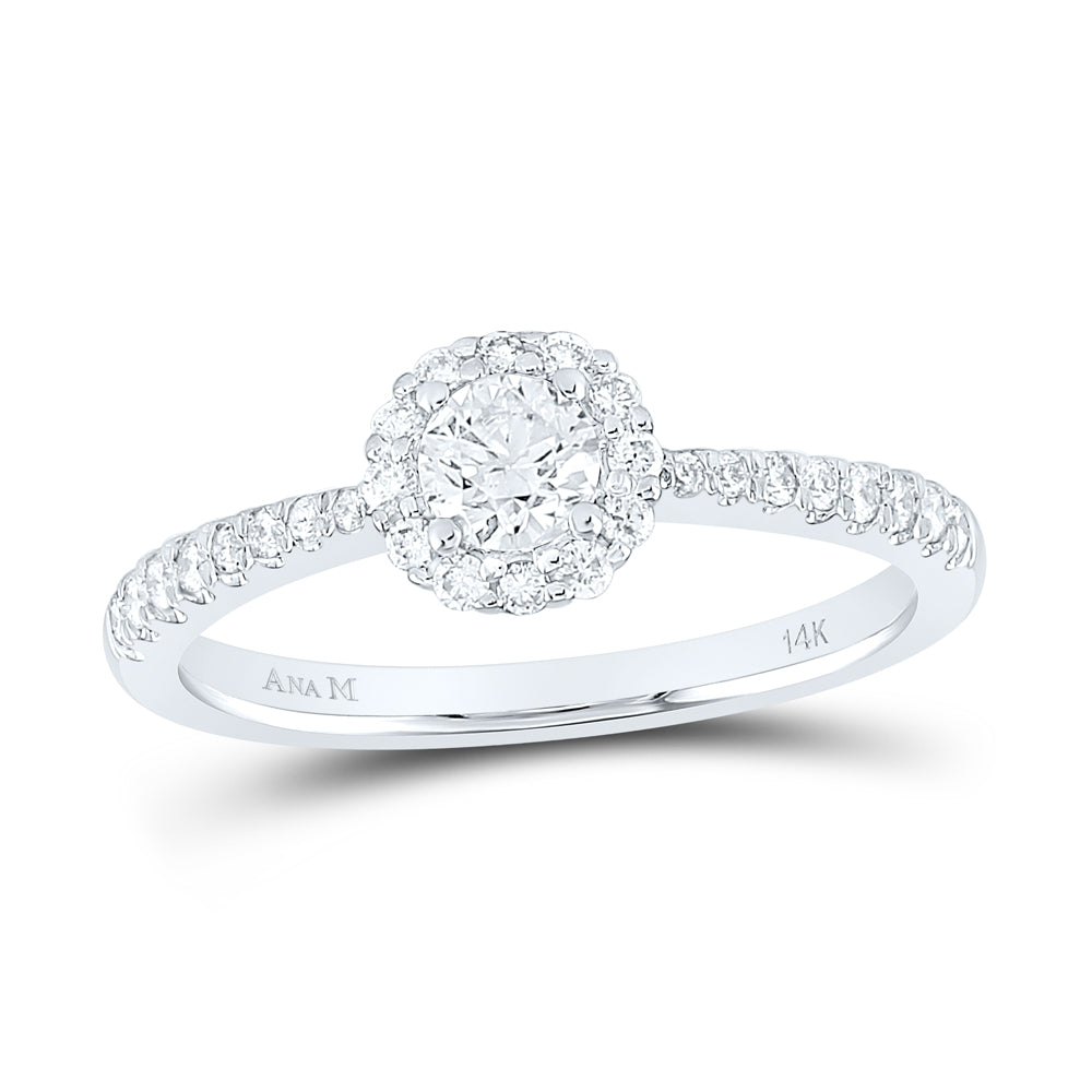 1/2CTW-DIA ANA M 1/3CT-CRD ENGAGEMENT SINGLE HALO