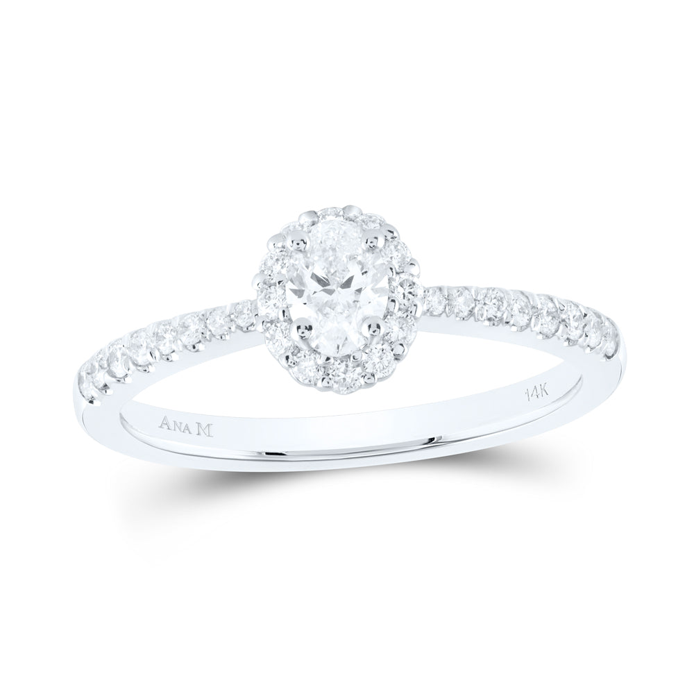 1/2CTW-DIA ANA M 1/3CT-COVAL ENGAGEMENT SINGLE HALO