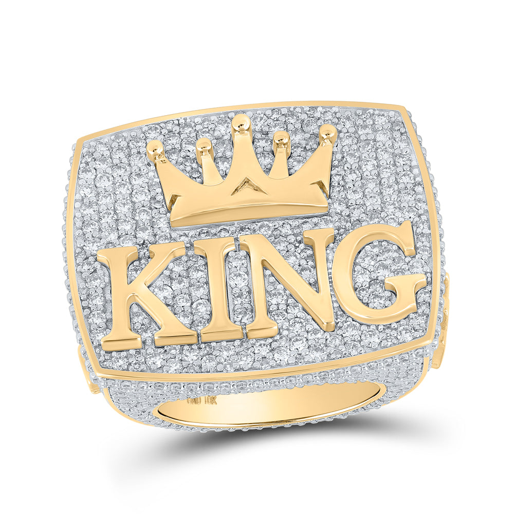 10 1/2 CTW-DIA NK CROWNN KING MENS RING