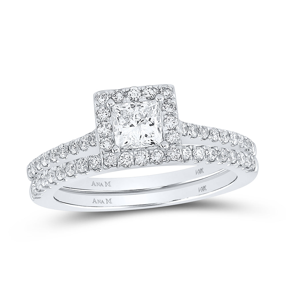 1CTW-DIA ANA M 1/2CT-CPR SINGLE HALO BRIDAL SETS