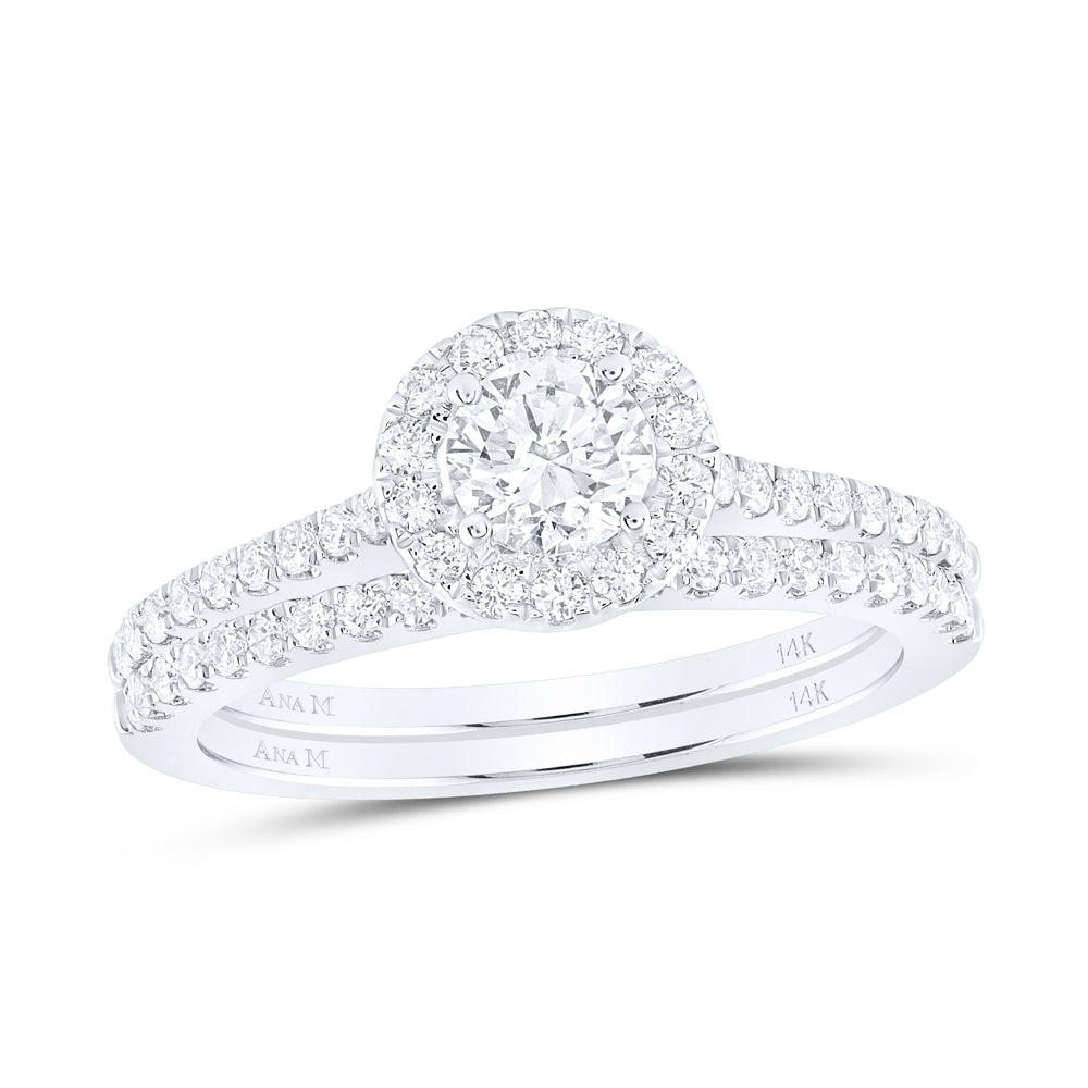 1CTW-DIA ANA M 1/2CT-CRD BRIDAL SETS SINGLE HALO