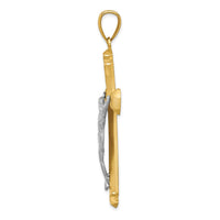 Load image into Gallery viewer, 14k Satin Two-tone Crucifix Pendant
