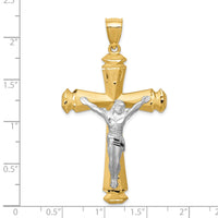 Load image into Gallery viewer, 14k Satin Two-tone Crucifix Pendant
