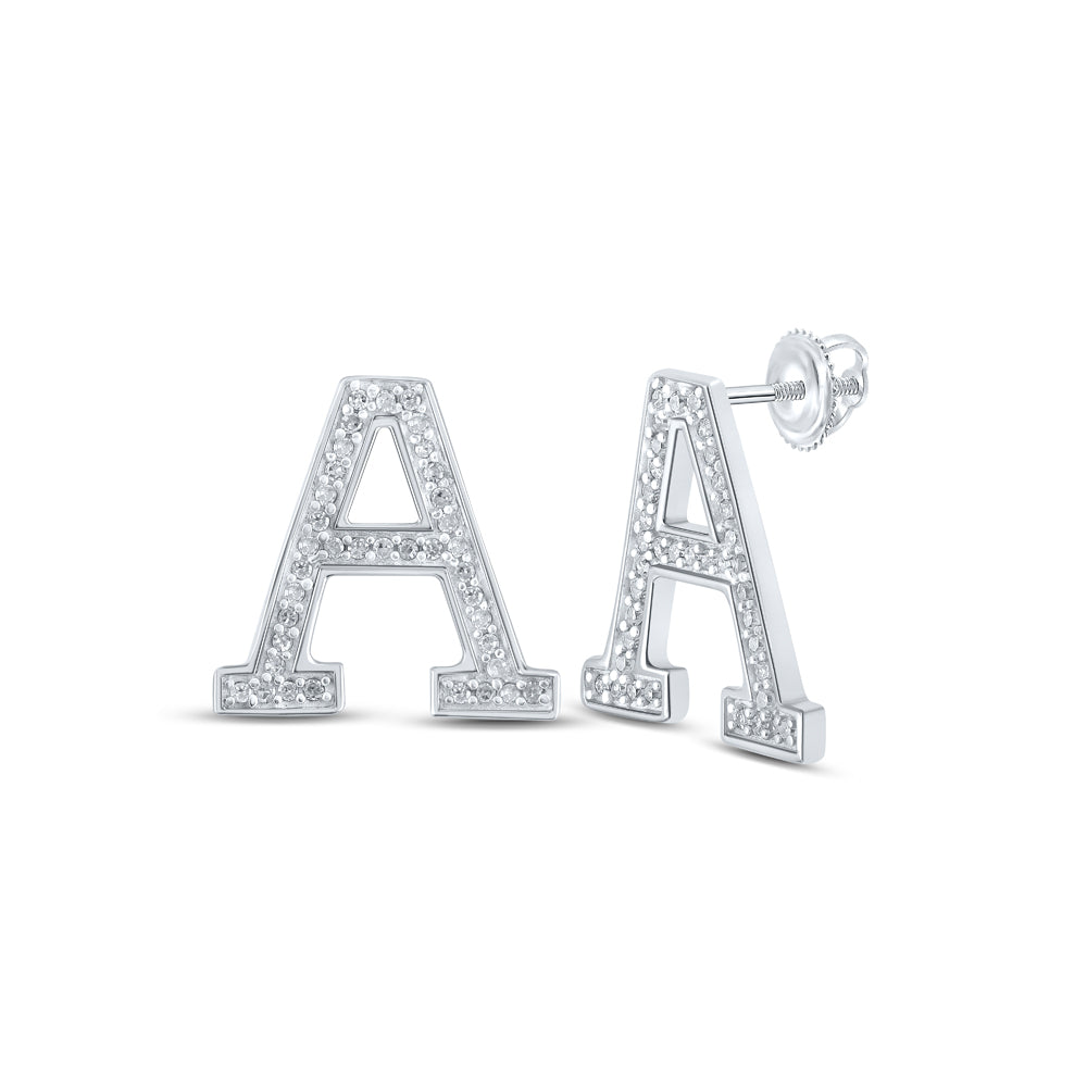 1/6CTW-DIA P1P2 INITIAL "A" GIFT EARRING