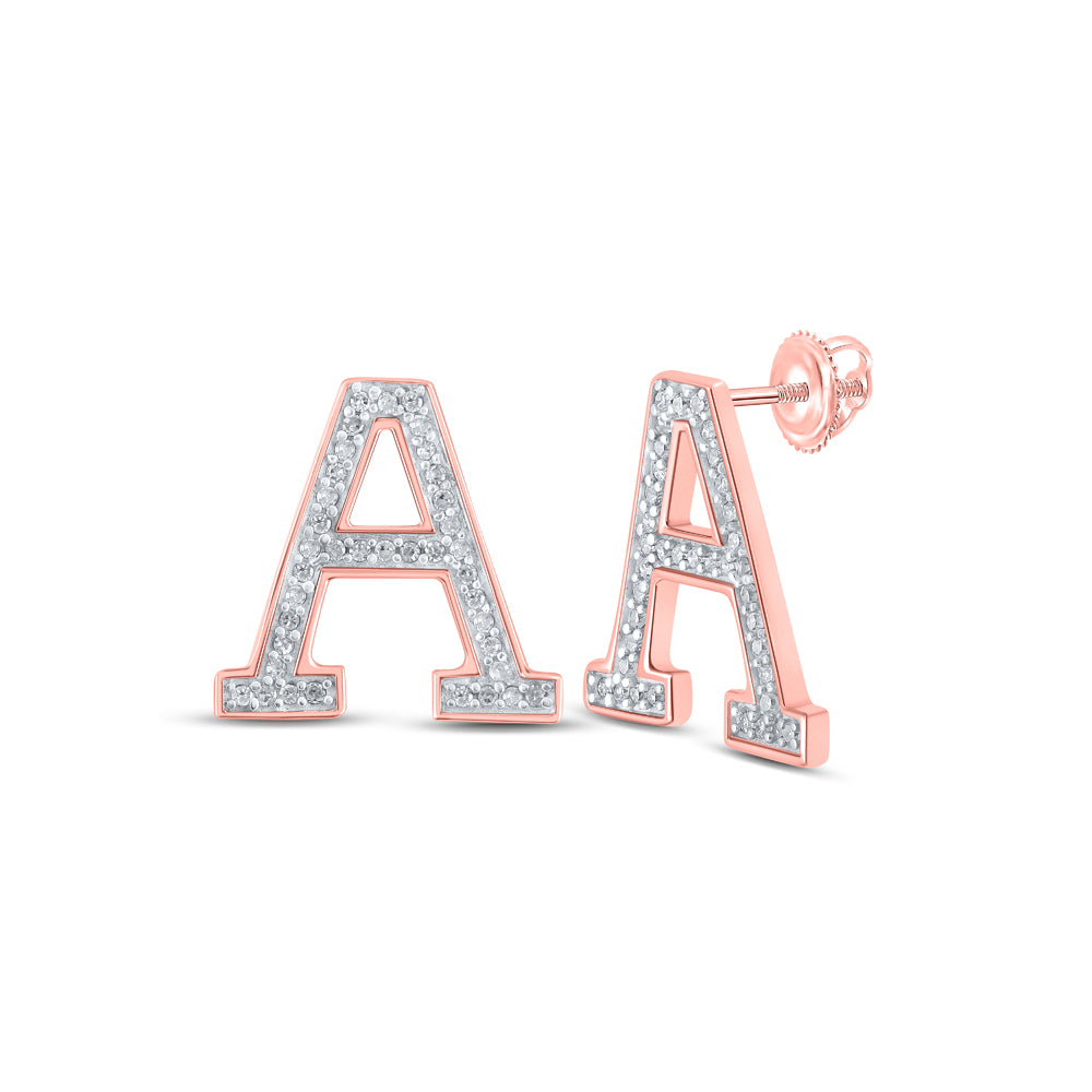 1/6CTW-DIA P1P2 INITIAL "A" GIFT EARRING
