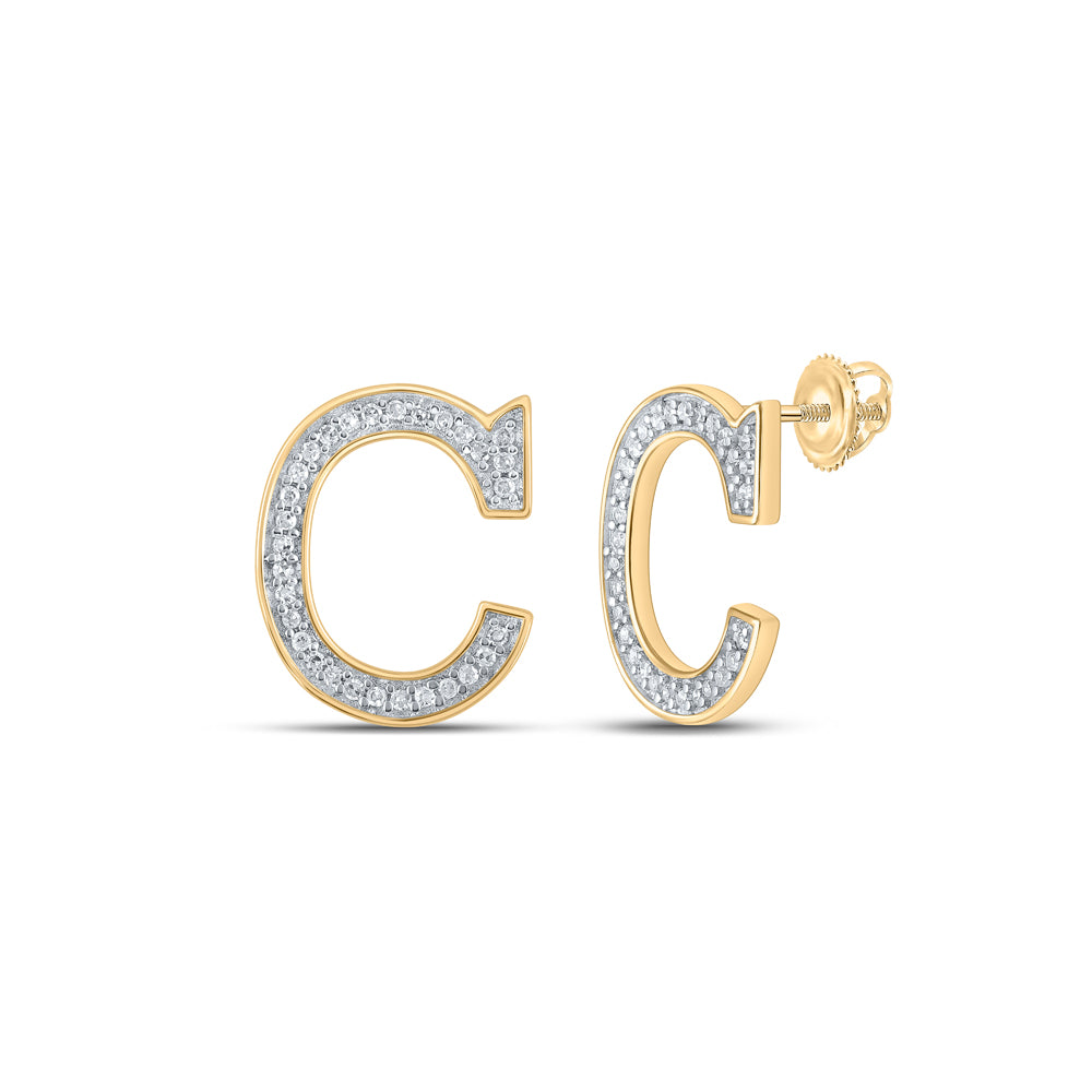 1/8CTW-DIA P1P2 INITIAL "C" GIFT EARRING