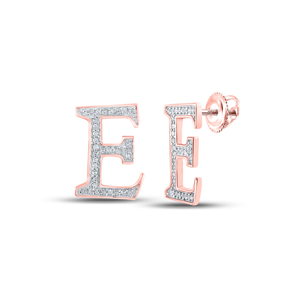 1/8CTW-DIA P1P2 INITIAL "E" GIFT EARRING
