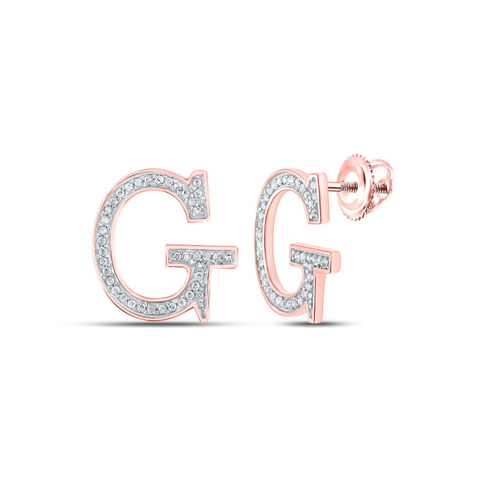 1/6CTW-DIA P1P2 INITIAL "G" GIFT EARRING