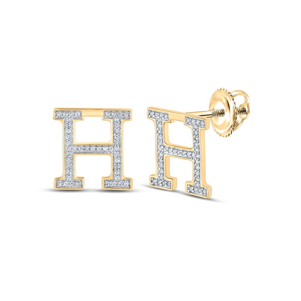1/5CTW-DIA P1P2 INITIAL "H" GIFT EARRING