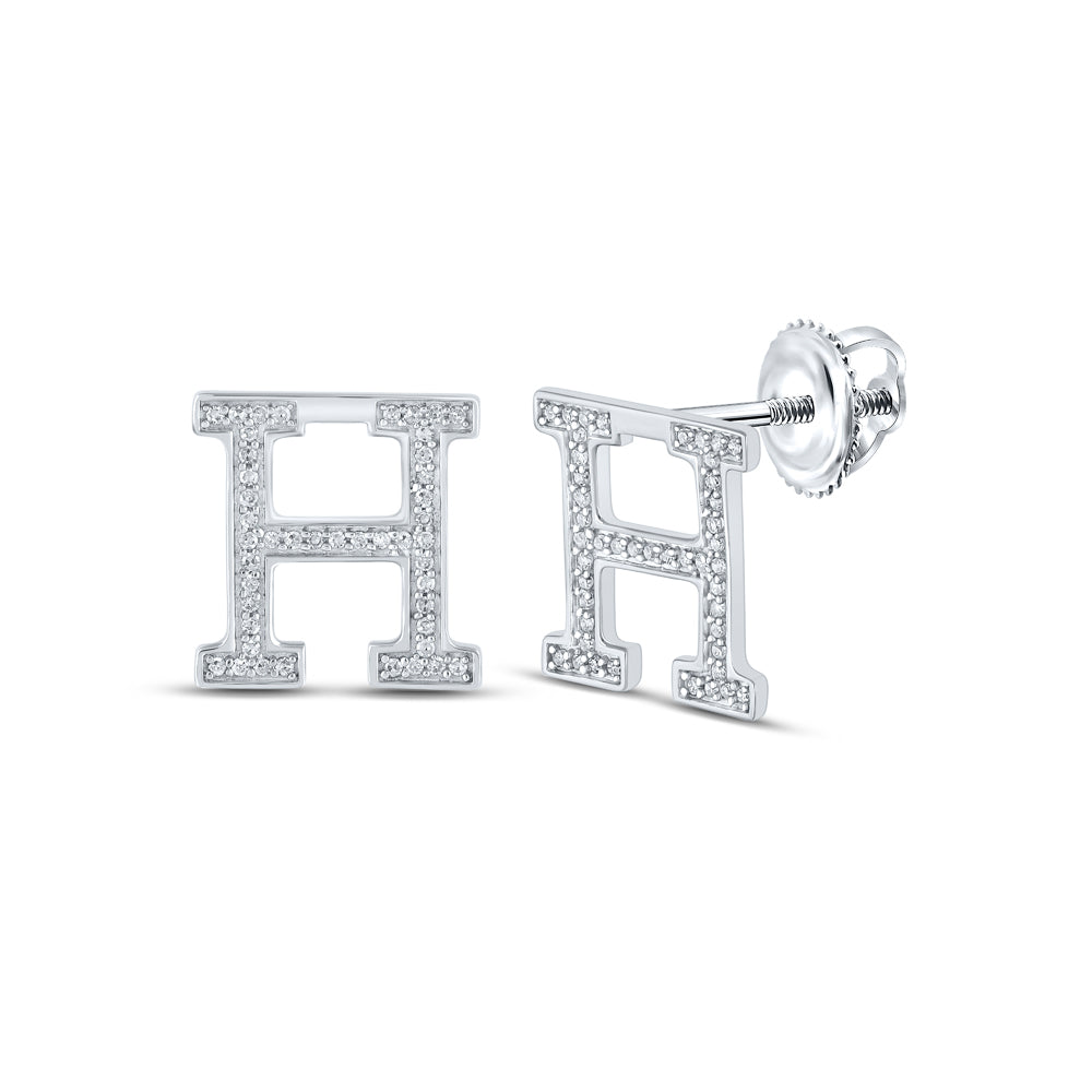 1/5CTW-DIA P1P2 INITIAL "H" GIFT EARRING