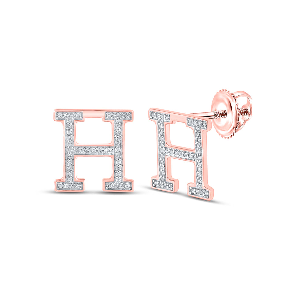 1/5CTW-DIA P1P2 INITIAL "H" GIFT EARRING